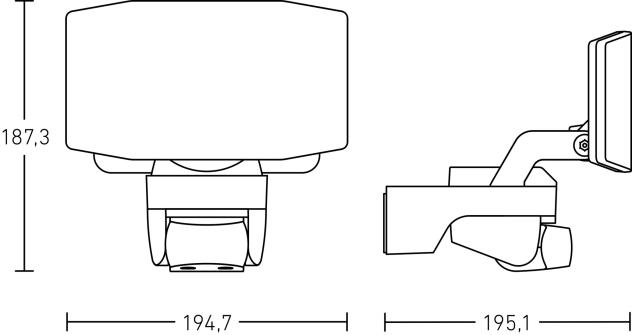  XLED Protect S con detector de movimiento - antracita